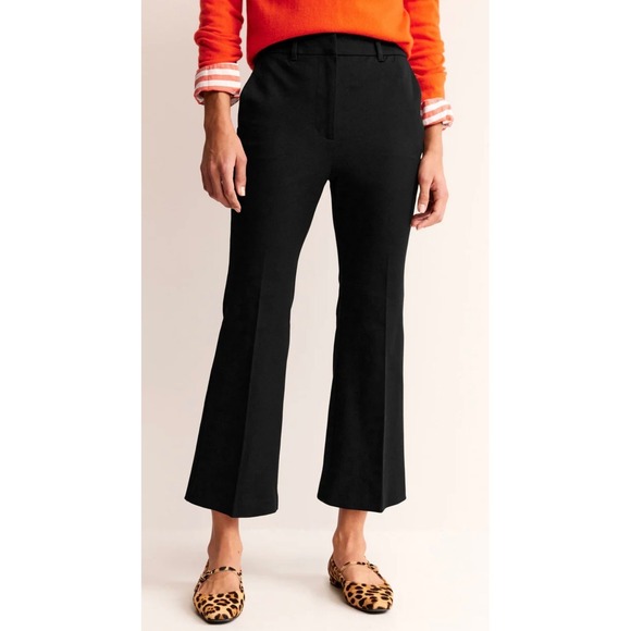 NWT Boden Chelsea Bi-Stretch Trousers Cropped Black Size 12 Office Business - Picture 1 of 12